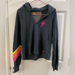 Aviator Nation Lightening Bolt Pullover Hoodie Sweatshirt